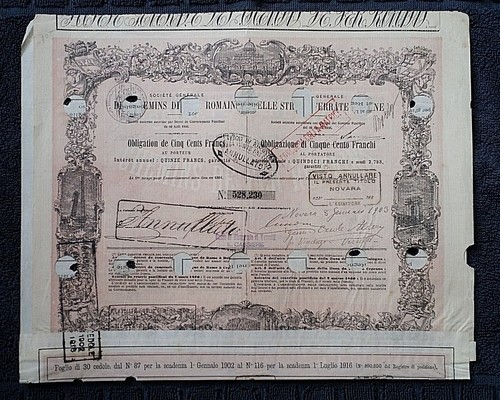 Antica obbligazione 500 - antica,