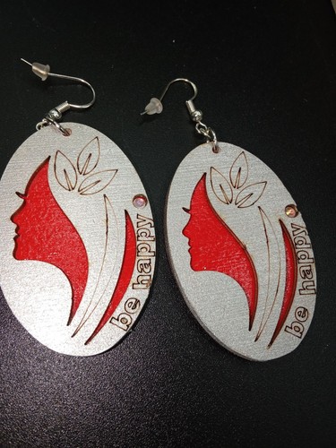 Boucle oreille bois - boucle,