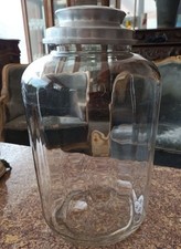 Vaso/Barattolo vintage in vetro con coperchio in alluminio – anni ’70.