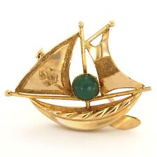 Spilla vintage nautica vela barca a vela oro giallo 18 kt 750 vero Italia