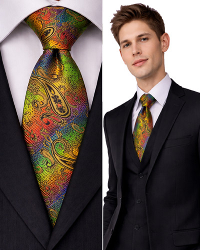 Oro uomo cravatta paisley - oro,