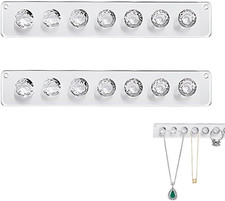 Confezione Da 2 Porta Collane in Acrilico Trasparente Da Parete Appendini per Co