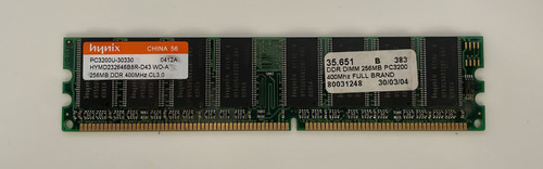256mb ram hynix ddr 400mhz - ddr,