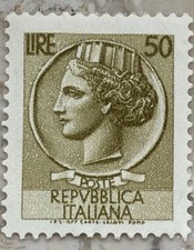 Francobollo Siracusana 50 Lire