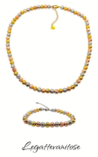 Collana bracciale donna sfere - collana,