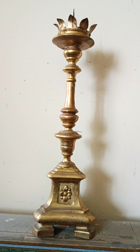 Candeliere antico 700 toscana - candeliere,
