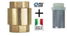 VALVOLA EUROPA DI RITEGNO NON RITORNO CON FILTRO FEMMINA-FEMMINA DA 1/2 A 2 