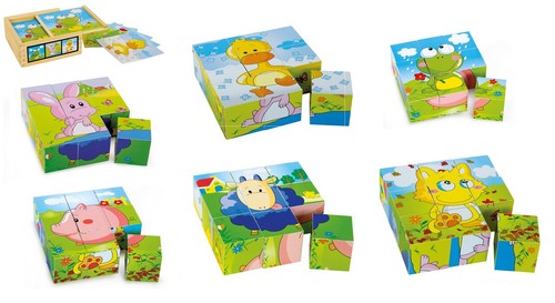 Puzzle cubi amici animali - a,