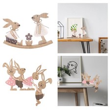 Conigli in legno Ornamento da