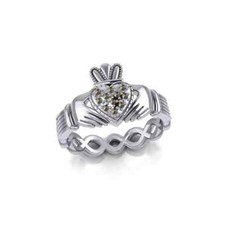 Irlandese Claddagh Marcasite