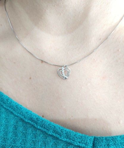 Collana cuore con zirconi - a,