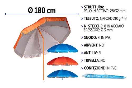 Ombrellone 180 spiaggia - ombrellone,