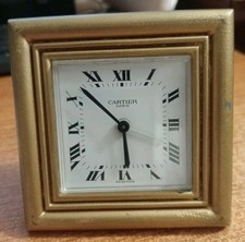 Cartier Paris 7503 vintage mechanical alarm clock travel desktop (Top working)