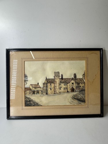 Quadro acquerello vintage casa