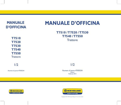 New holland t7520 t7530 - new,