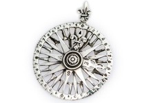 Compasso Rosa Dei Venti Ciondolo Argento 925 Simbolo Gioiello Nuovo