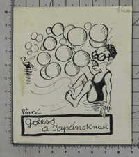 VINTAGE SIGNED PAINTED INK ON
