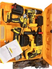 Kit 4in1 Trapano avvitatore,impulsi,smerigliatrice,tassellatore,2x4Ah,caricatore
