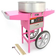 Carrello porta caramelle rosa commerciale elettrico zuccheriera cotone candyfloss