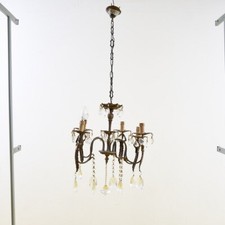 lampadario in metallo vintage a 5 braccia