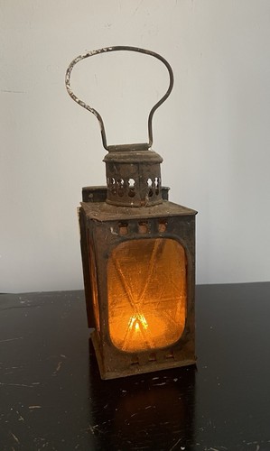 Vintage metal lantern old - vintage,