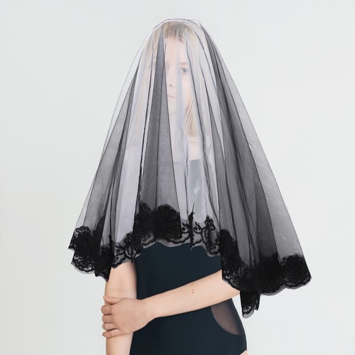 Velo sposa nero veletta - da,