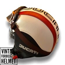 Casco vintage in pelle personalizz Scrambler Cafè Racer Ducati S M L XL