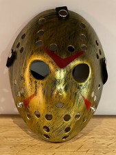 Maschera Plastica Oro/Rosso Da