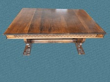 TAVOLO ALLUNABILE IN NOCE STILE NEORINASCIMENTO FINE XIX SECOLO RESTAURATO