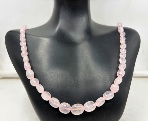 Collana quarzo rosa ovale - 20",