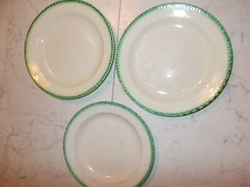 LOTTO 3 PIATTI PIANI CERAMICA ANDREA GALVANI PORDENONE DECORO AEROGRAFO VERDE CH