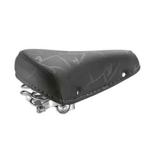 SELLA BICI BICICLETTA VINTAGE R 26 28 UNISEX NERA SEDILE CON MOLLE IN ACCIAIO