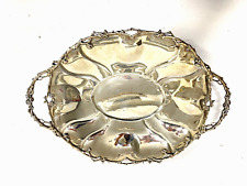 VASSOIO VINTAGE METALLO ARGENTATO CENTROTAVOLA SAGOMATO BORDO PRESE RAMAGE '900
