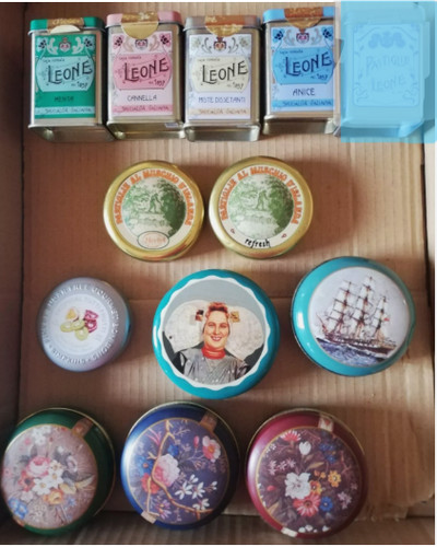 Lotto scatoline latta - 12,