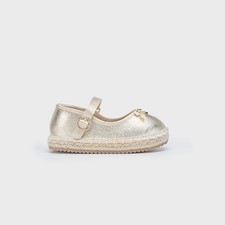 Mayoral scarpe da bambina in tessuto laminato oro primi passi ballerine primi...