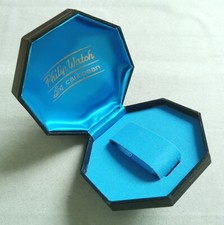 Philip Watch Rare vintage leather black octagonal box for Caribbean 2000 models