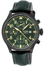 Orologio Gevril Uomo 47104 Vaughn Chrono Pilot Svizzero Automatico Movimento ETA 7750