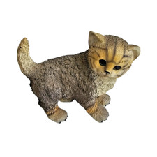 Statuina decorativa Formano bambino gatto - gattino in piedi colore naturale in pietra artificiale