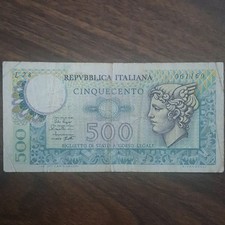 Rare Italy 500 Lire Banknote