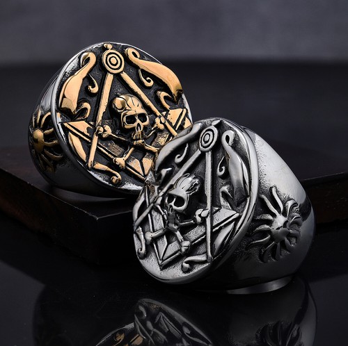 Anello uomo teschio - , massonico