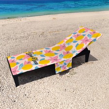 Personalizzato - Colorato Limoni Stampa Lunghezza Intera Lettino Solare Telo Con