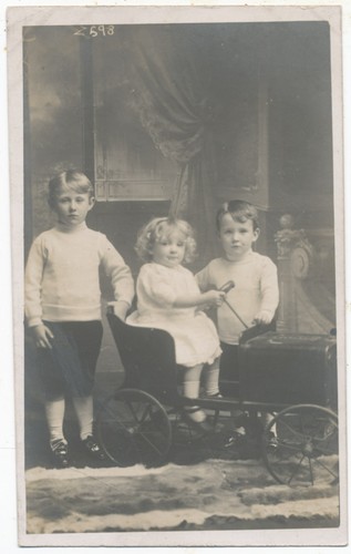 Three children with - , vintage