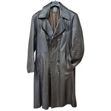 trench uomo vintage Vera Pelle Doppiopetto Lungo Double Breasted Coat Real...