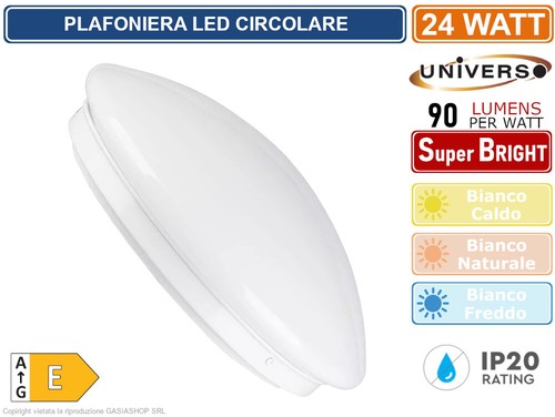 Plafoniera led circolare 24w - plafoniera,