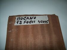 IMPIALLACCIATURA  TRANCIATO DI LEGNO NATURALE DI MOGANO  CM.40x15    N 12 FOGLI