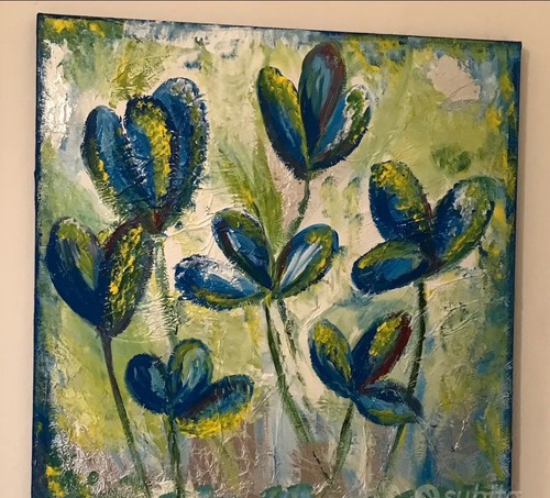 Fiori quadro moderno dipinto - moderno,
