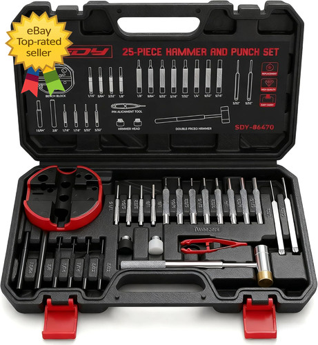 Premium pin punch hammer set - punch,