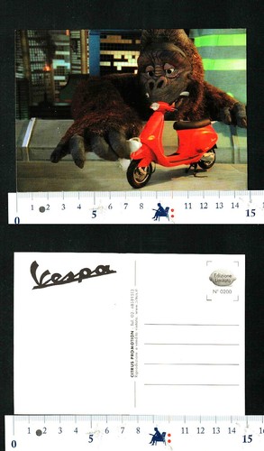 Vespa piaggio rossa cartolina - vespa, -cartolina