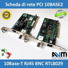 Scheda di rete PCI 10BASE2 10BaseT RJ45 BNC RG58 Realtek RTL8029 Winbond W89C940