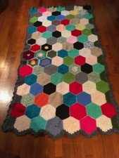 Coperta  fatta a mano vintage  uncinetto Granny